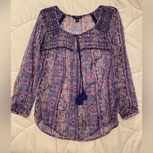 American Eagle Outfitters Purple Patterned Blouse